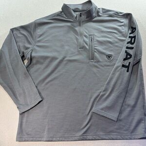 AriatTek Men’s XL Gray 1/4 Zip Pullover Performance Workwear Athletic